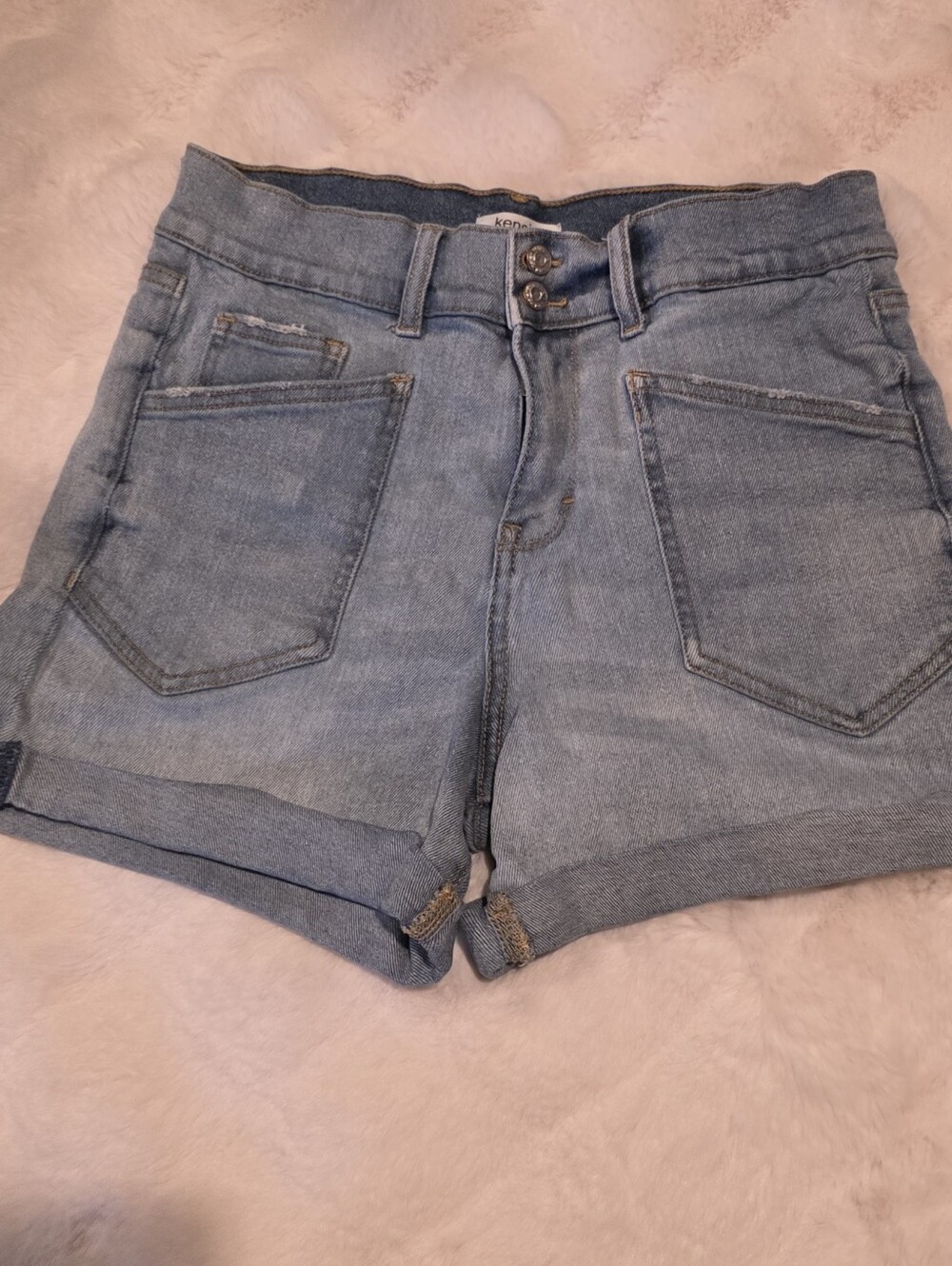 Kensie Light Blue Denim Cuffed Women’s Shorts